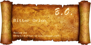 Bitter Orion névjegykártya